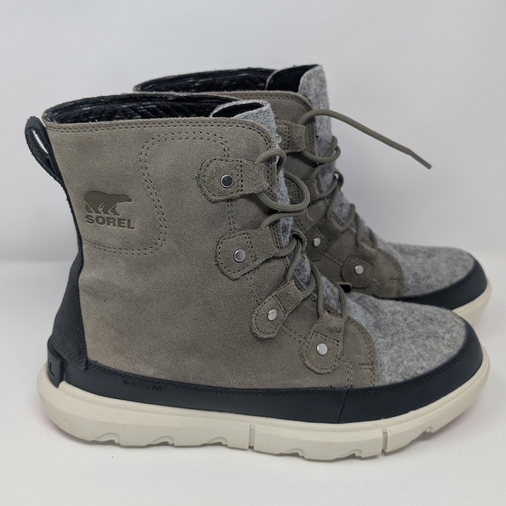 Sorel Women's 10.5 Waterproof Winter Snow Boots Sage Fawn Hiker EUC